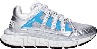 Versace Trigreca Sneakers Herren Stoff Silber/Blau