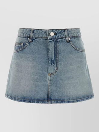 Ami denim high-rise mini skirt