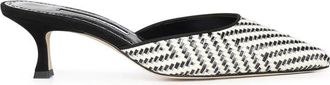 Manolo Blahnik Woven Muilezel met puntneus en hak - Dames - Muiltjes - Veelkleurig - 38 EU - Schoenen