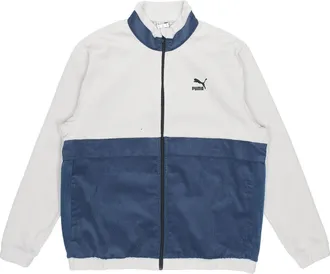 Puma Winter Retro polar fleece Splicing Stand Collar logo Jacket light grey 531274-09