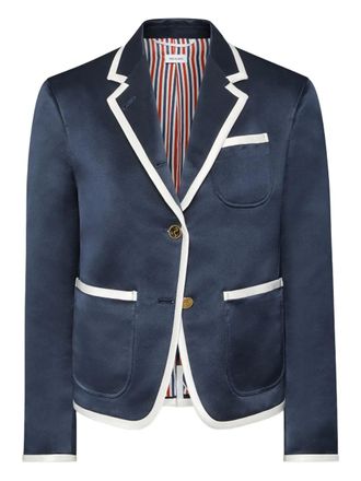 Thom Browne Blazer in raso - Blu