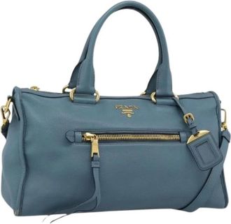 Prada Pre-owned Hand Bag - Dames - Vintage Handtas - Blauw - ONE Size - Leer - Vintage