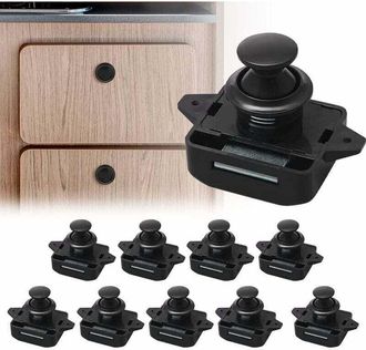 OEM Confezione Da 10 Serrature A Pulsante Per Armadietti, Chiavistelli Senza Chiave, Catenacci A Pulsante, Regolabili Per Spessori Da 15 A 18 Mm, Per Barc