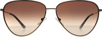 Calvin Klein Aviator Womens Gold Brown Pink Gradient CK19103SG Metal - One Size