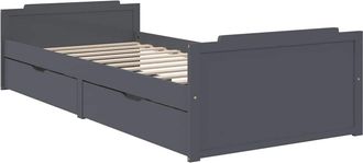 vidaXL Vidaxl - Estructura Cama Sin Colch&oacute;n Madera Pino Gris Oscuro 90x200 Cm