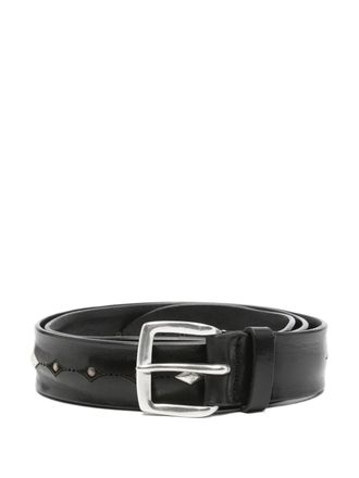 Orciani Leren riem met studs - Zwart