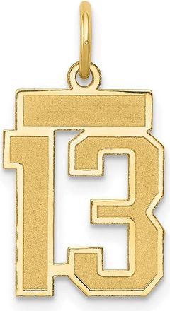 Diamond2Deal 14k Yellow Gold Small Satin Number Charm Pendant