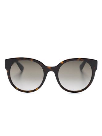 Gucci interlocking G logo-plaque gradient-lenses sunglasses - women - Acetate - 54 - Brown