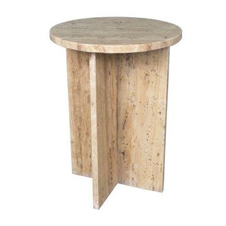 Jonathan Y Designs Javier 17.75 Contemporary Natural Marble Handmade X-Shaped End Table in Travertine at Nordstrom