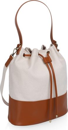 Picnic Time Sirolo Canvas & Leatherette Tote in Beige Canvas at Nordstrom
