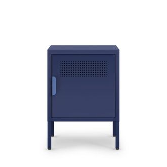 DRAWER Mesita de noche con 1 puerta de metal l40cm - azul
