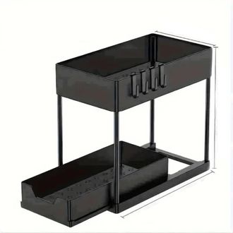 OEM Organizador De Almacenamiento De 2 Niveles Para Debajo Del Fregadero, Estante Con Caj&oacute;n Deslizante, Cesta De Almacenamiento Multifuncional Para El Ba&ntilde;