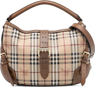 Burberry Pre-owned Burberry Haymarket Check Stitched Coated Canvas and Leather Dunloe Satchel ITSCAPEL12SCAT