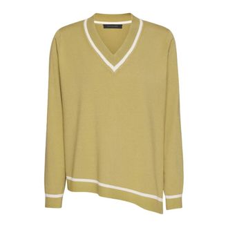 Elena Miro Maglia Scollo a V - Dames - V-hals truien - Groen - M - Truien & Vesten