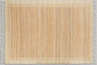 Maisons du monde Alfombra reversible de yute y algod&oacute;n tejido con acabado de flecos bicolor, 160x230 cm