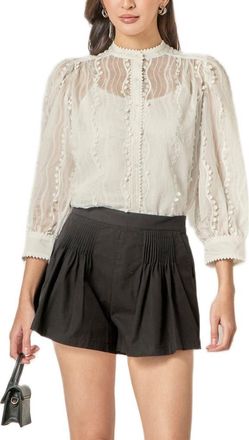 English Factory Heart Trim Shirt in White at Nordstrom, Size X-Small