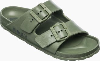 Roxy Womens Roxy Womens Kattie Slides - Green - Size: 4