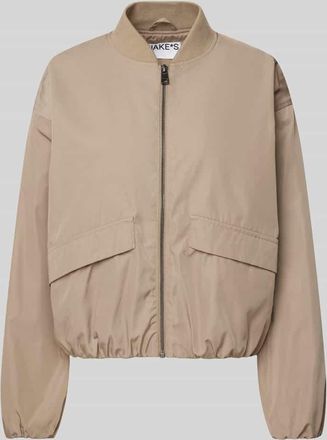 Jake*s Casual Jacke mit Rei&szlig;verschluss in Taupe, Gr&ouml;&szlig;e 46