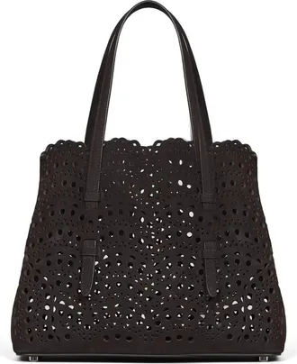 Alaia Mina 25 Tote - female - Ala&iuml;a - Shopping Bags - Black - ONE SIZE - Bags