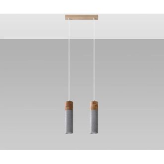 Wonderlamp L&aacute;mpara Colgante Nato Gris, 2 Luces