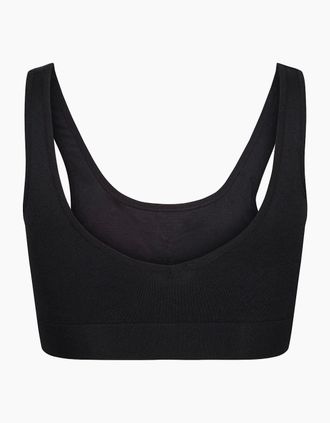 Lee Womens Katie Scoop Neck Cropped Bra - Black - Size: 12