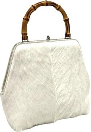Jil Sander Goji Square Tas in Zilver - Dames - Handtassen - Wit - ONE Size - Bamboe - Tassen