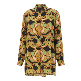Etro Etro, Shirts, female, Multicolor, Size: XL Long Silk Shirt