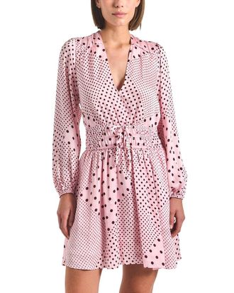 Derek Lam Calanthe Printed Satin Long Sleeve Dress