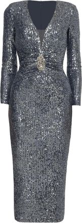 Nissa Abito midi con paillettes - Grigio