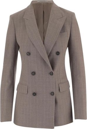 Tagliatore Stretch Wool Jacket - Dames - Blazers - Beige - L - Wol - Jassen