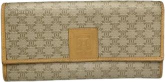 Celine Pre-owned Leather Wallet - Dames - Vintage Accessoires - Beige - ONE Size - Leer - Vintage