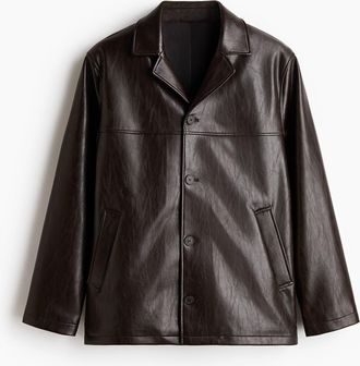 H&M Coated Jacket in Dark Brown at Nordstrom, Size Xx-Large