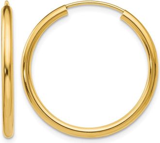 Diamond2Deal 10k Yellow Gold Round Endless Hoop Earrings 1.14g