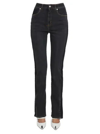 Alexander McQueen Wide Leg Cotton Jeans - Black