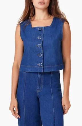 Habitual Button Front Denim Vest in Cornflower Blue at Nordstrom, Size X-Small
