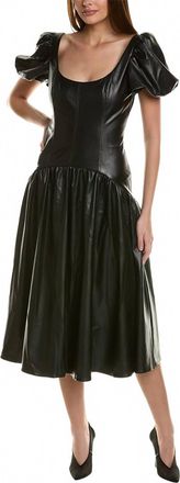 Hutch Brighton Vegan Midi Dress In Black