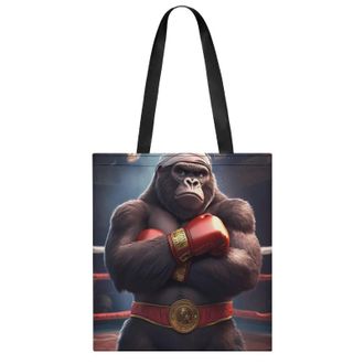 Generic Gorillas Boxing Champion Womens Tote Casual Shopping Bag Lightweight Shoulder Bags Hobos Handbag for Work Travel Daily 35x40cm