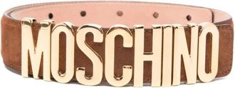 Moschino Logo Belt - Dames - Riemen - Bruin - 90 CM - Nylon - Accessoires