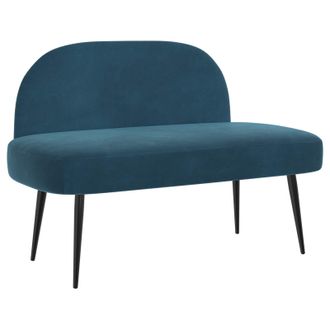 vidaXL Banco Tapizado Con Respaldo Azul 110 X 60 X 76 Cm Terciopelo Vidaxl