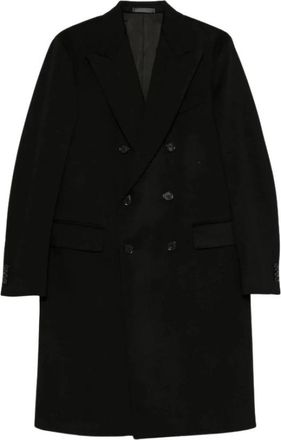 Caruso Corsaro Double-Breasted Coat - Heren - Mantel - Zwart - 2XL - Jassen