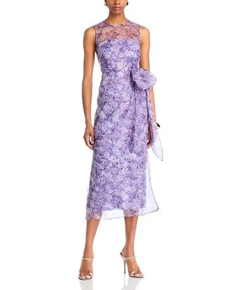 Cinq &agrave; Sept Womens Painted Hydrangea Miley Dress In Lilac Wine Multi