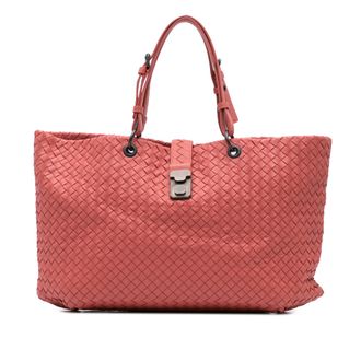 Bottega Veneta Intrecciato Grote Tote Geweven Leer