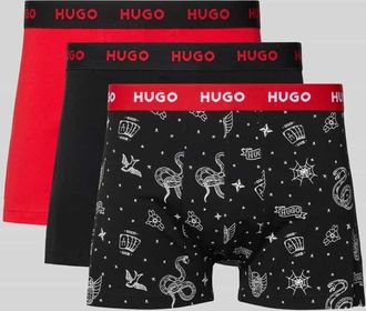 HUGO BOSS Slim Fit Trunks aus Baumwoll-Mix im 3er-Pack Modell TRUNK TRPLET DESIGN in Rot, Gr&ouml;&szlig;e XXL
