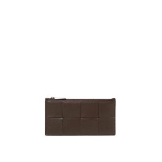 Bottega Veneta Wallets & Cardholders, male, Brown, ONE SIZE, Intrecciato Zip Around Nappa Leather Wallet