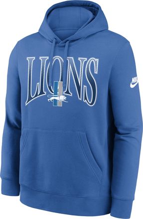 Nike Detroit Lions Rewind Club Nike Mens NFL Pullover Hoodie in Blue | NKDK4KR9SV-2YT