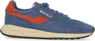 Autry Sneakers, male, Blue, 7 UK, Blue Leather Trainers with Logo Detail