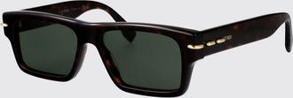 Fendi Occhiali da sole rettangolari in acetato con logo a contrasto