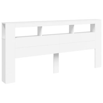 Berkfield Home LED Headboard White 220x18.5x103.5 cm Engineered Wood