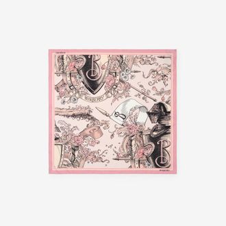 Burberry Etched Knight Silk Scarf