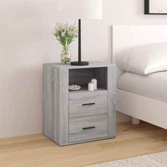 vidaXL Vidaxl - Mesita De Noche Madera Contrachapada Gris Sonoma 50x36x60 Cm